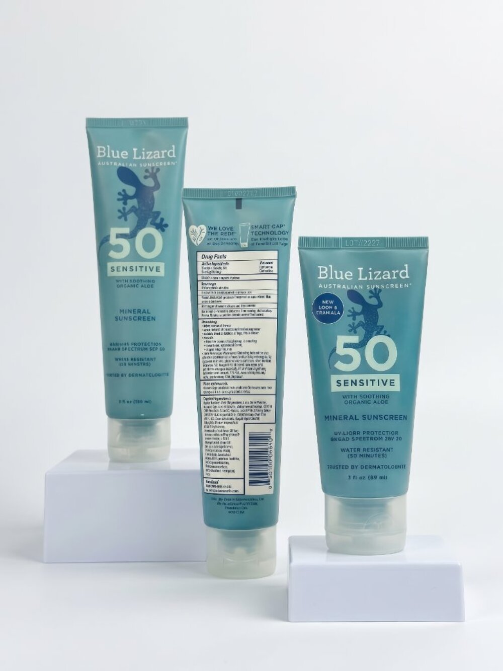 Blue Lizard Sunscreen 3-Pack Sensitive Mineral Aloe Costco NWT Sealed 5oz/3oz